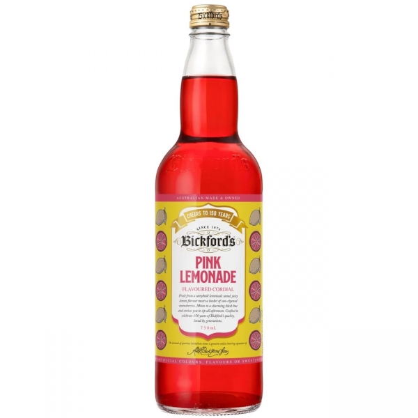 Bickford's Cordial Pink Lemonade 750ml