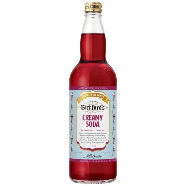 Bickford's Cordial Creamy Soda 750ml