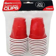 Party Moments Red Shot Cups 20 Pack