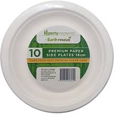 Party Moments Sugar Cane Side Plates 18cm 10 Pack 