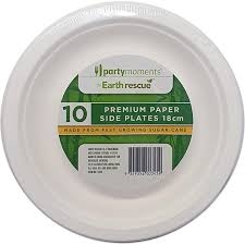 Party Moments Sugar Cane Side Plates 18cm 10 Pack 