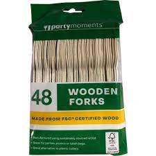 Party Moments Wooden Forks 48 Pack
