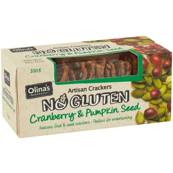 Olina's Crackers Cranberry & Pumpkin Seed Gluten Free 100g