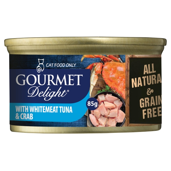 Gourmet Delights Cat Food White Meat Tuna & Crab 85g