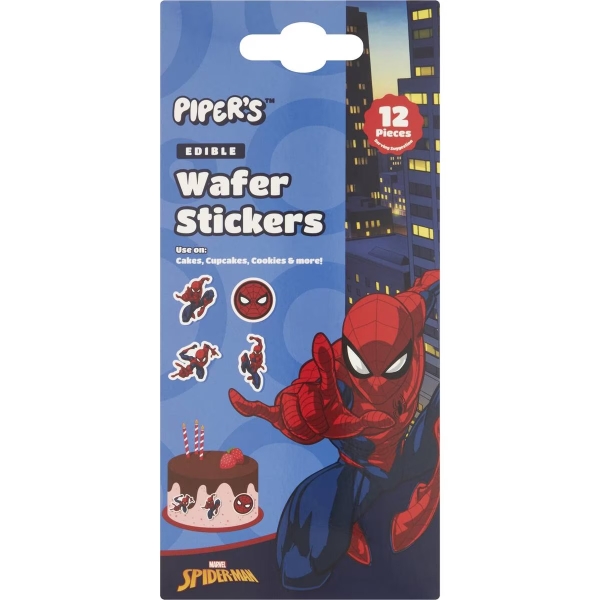 Piper's Disney Wafer Stickers Spiderman 12 Pack