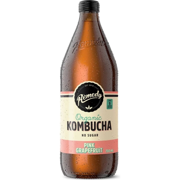 Remedy Organic Kombucha Pink Grapefruit 750ml