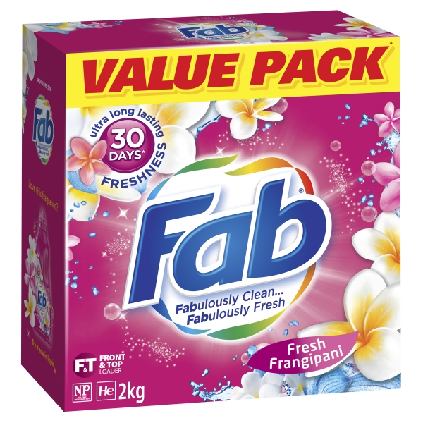 Fab Laundry Powder Fresh Frangipani 2kg
