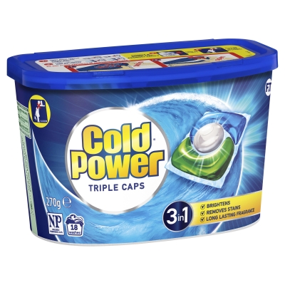 Cold Power Laundry Capsules Triple Regular 18 Pack