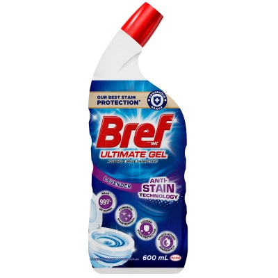 Bref Ultimate Gel Anti Stain Power Toilet Cleaner Lavender 600ml