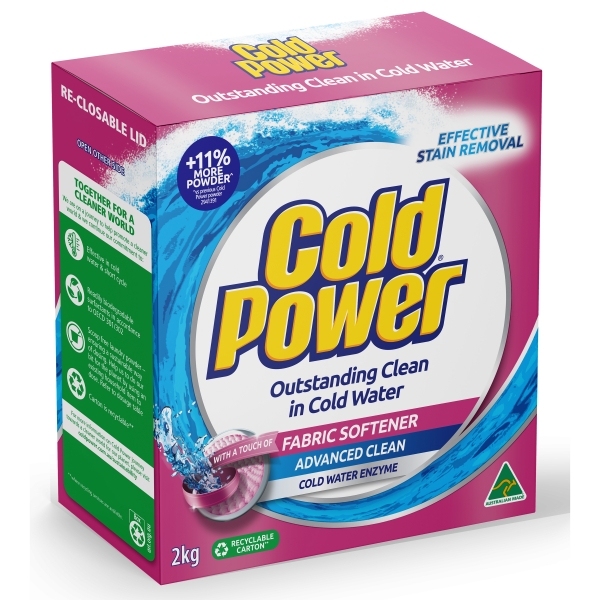 Cold Power Laundry Powder Advanced Clean With Fabric Softener 2kg