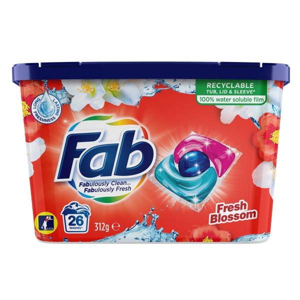 Fab Laundry Capsules Fresh Blossom 26 pack