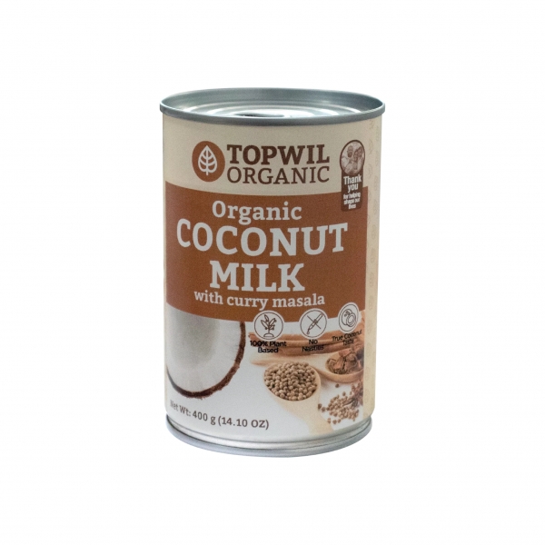 Topwil Organic Coconut Milk With Curry Masala 400g