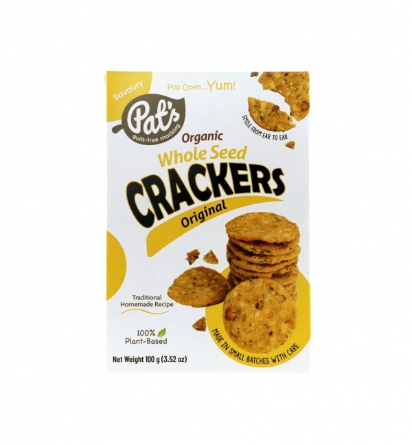 Pat's Organic Whole Seed Crackers Original 100g