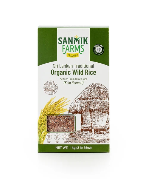 Sanmik Farms Organic Wild Rice Medium Grain Brown 1kg