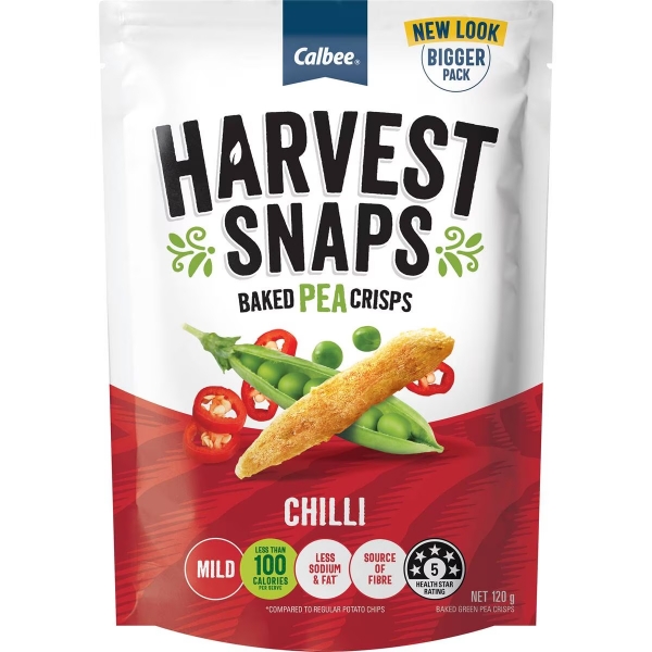 Harvest Snaps Pea Crisps Chilli 120g