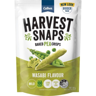Harvest Snaps Baked Pea Crisps Wasabi 120g