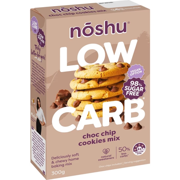Noshu Cookie Mix Choc Chip 98% Sugar Free 300g
