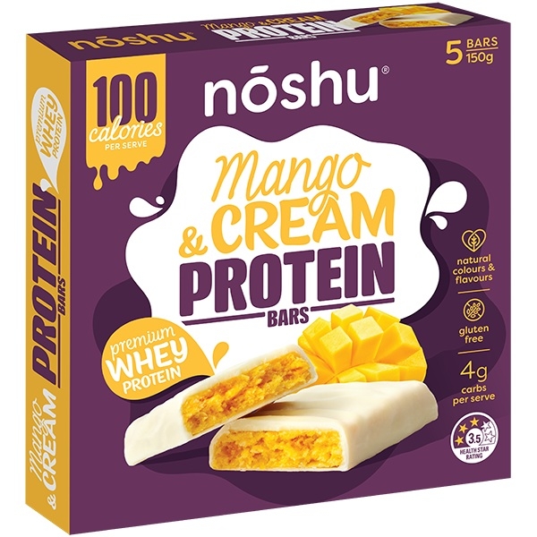 Noshu Protein Bars Mango & Cream 5 Pack 150g