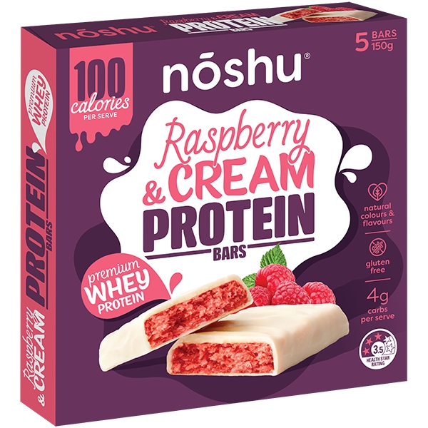 Noshu Protein Bars Raspberry & Cream 5 Pack 150g