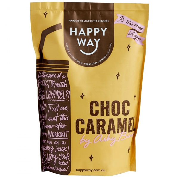 Happy Way Vegan Protein Powder Choc Caramel 500g