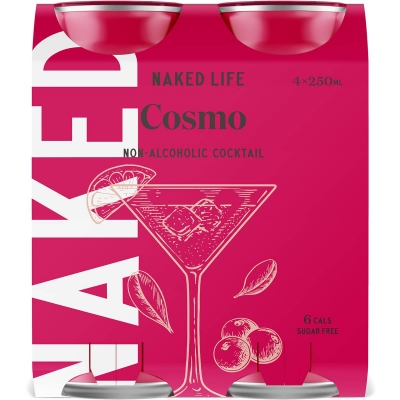 Naked Life Non Alcoholic Cosmopolitan 4 x 250ml