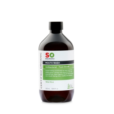 Saba Organic Mouth Wash Wild Mint 500ml
