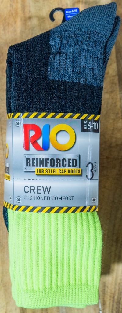 Rio Sock Men Work Fluro Yellow Size 7-10 3 Pack