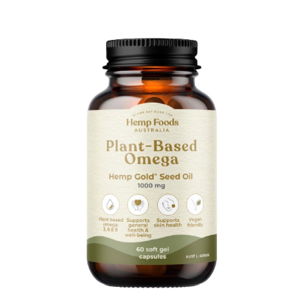 Hemp Foods Australia Omega Gold Seed Oil Capsules 60 Pack