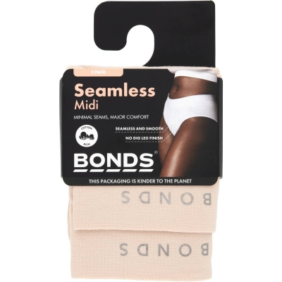 Bonds Women Seamless Midi Brief Size 16-18 2 Pack