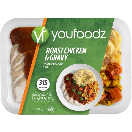 YouFoodz Roast Chicken, Gravy & Mash 350g