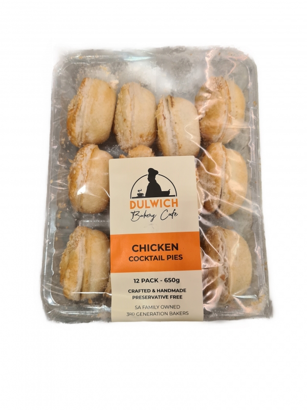Dulwich Bakery Frozen Cocktail Chicken Pies 12 Pack 450g