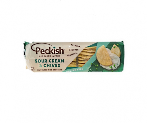 Peckish Rice Crackers Sour Cream & Chives 90g