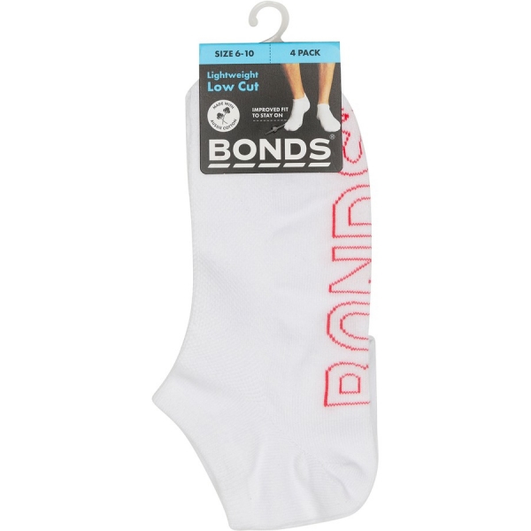Bonds Men Socks No Show Size 6-10 4 Pack