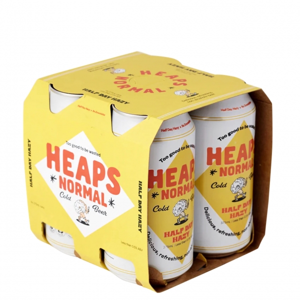 Heaps Normal Half Day Hazy Zero Beer 4 x 375ml Cans | Adelaide's Finest ...