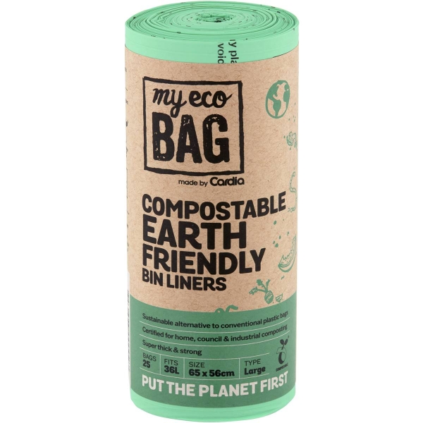 my ecoMy Eco Bag Compostable Bin Liners 36lt 25 Pack