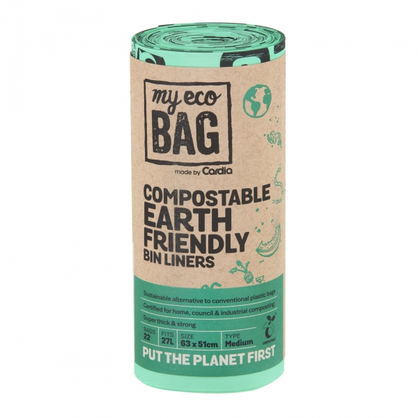 My Eco Compostable Bin Bag Liners 27lt 22 Pack
