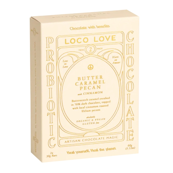 Loco Love Chocolate Twin Pack Butter Caramel Pecan 70g