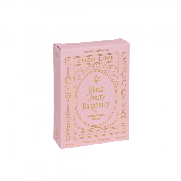 Loco Love Chocolate Twin Pack Black Cherry Raspberry 70g