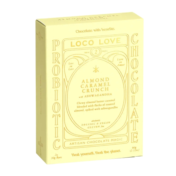 Loco Love Chocolate Twin Pack Almond Caramel Crunch 70g