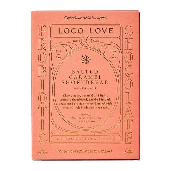 Loco Love Chocolate Twin Pack Salted Caramel Shortbread 70g