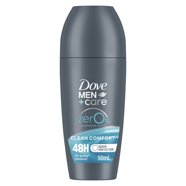 Dove Deodorant Roll On Men + Care Zero Aluminium Clean Comfort 50ml