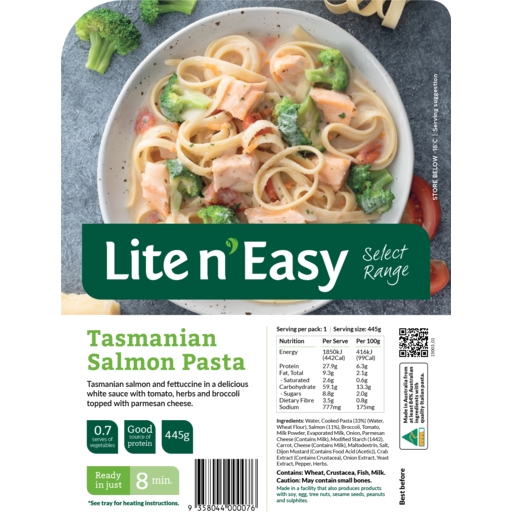 Lite n' Easy Frozen Salmon Pasta 445g