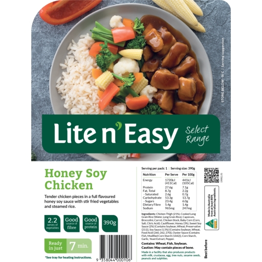 Lite N' Easy Honey Soy Chicken 390g