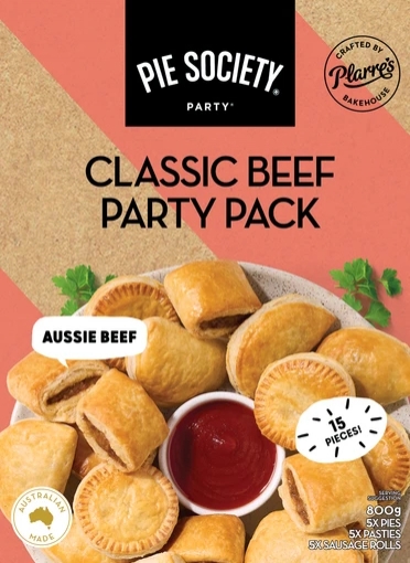 Pie Society Classic Beef Party Pack 15 Pack 800g