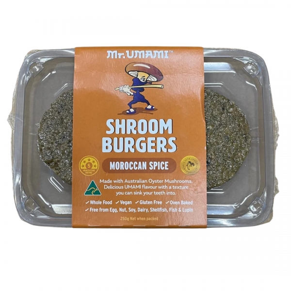 Mr Umami Shroom Burgers Moroccan Spice 2 Pack 250g