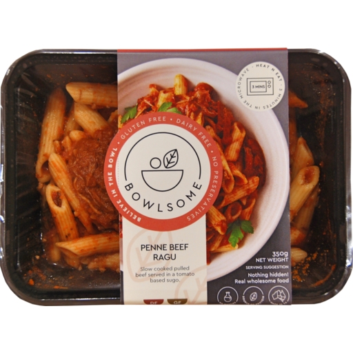 Bowlsome Penne Beef Ragu 350g (Wellbeing)