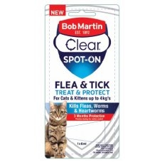 Bob Martin Cat Spot On Clear Flea & Tick Under 4kg 6ml
