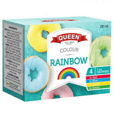 Queen Rainbow Food Colours 4 x 7ml Pack