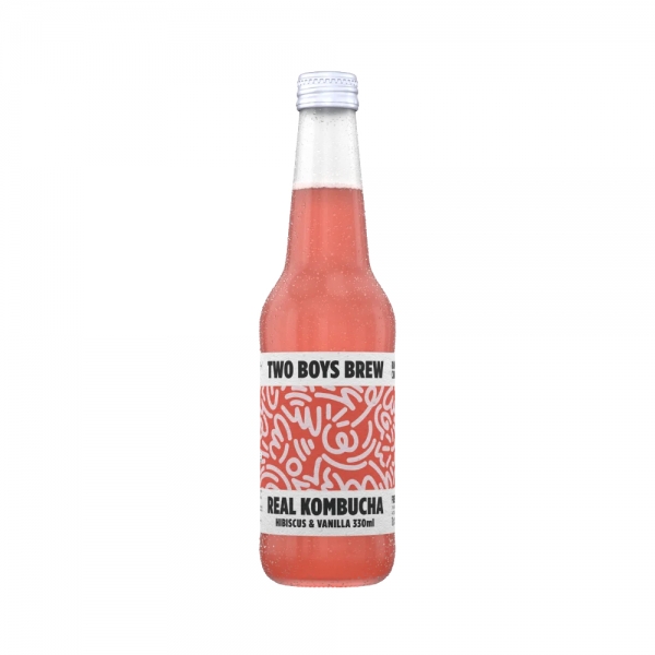 Two Boys Brew Kombucha Hibiscus Vanilla 330ml