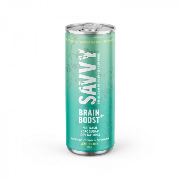 Savvy Brain Boost Energy Drink Lemon Lime 330ml